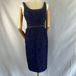 Carmen Marc Valvo Women’s Jeweled Beaded Dress.  Purple.  Size 2.